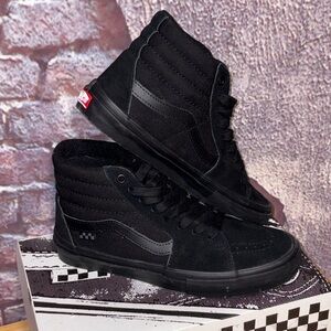Vans Sneakers Comfycush Sk8 Hi Black/Black Canvas Suede High Top Shoe M 8 W 9.5